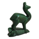 Vintage green ceramic deer figurine St Clément