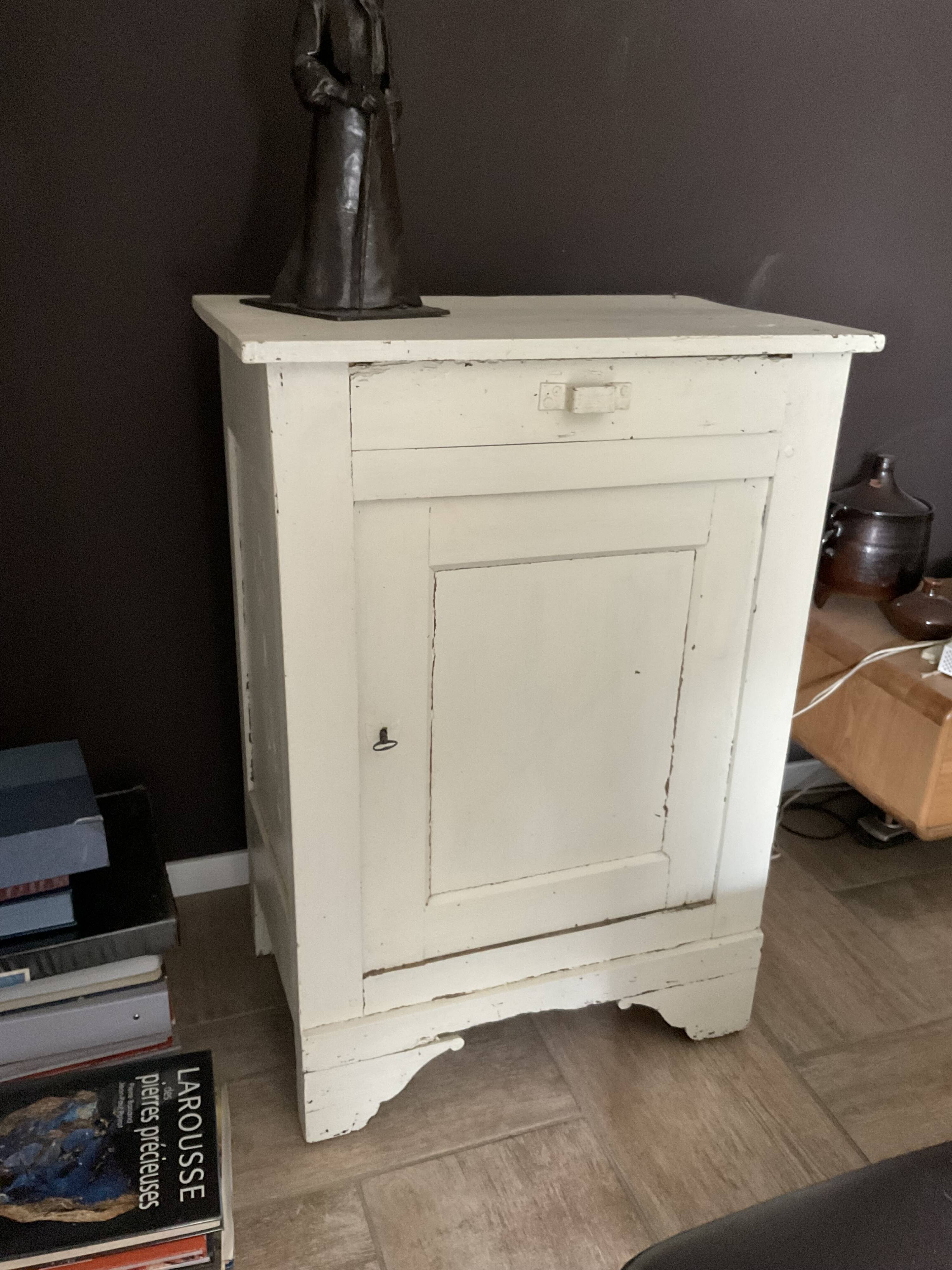 Antique jam pot painted white