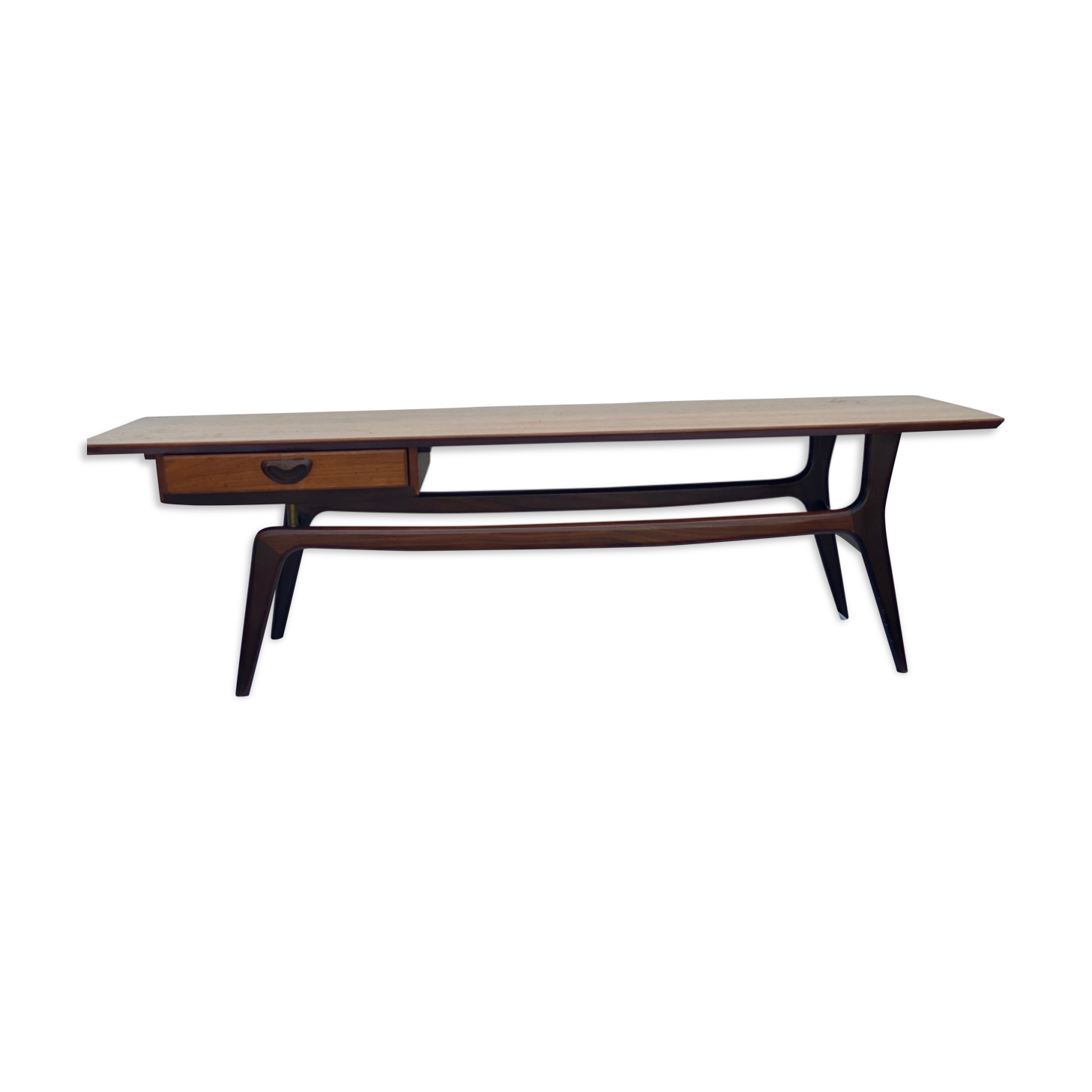 Louis van Teeffelen Salon Table in Teak with a double drawer 1950’s
