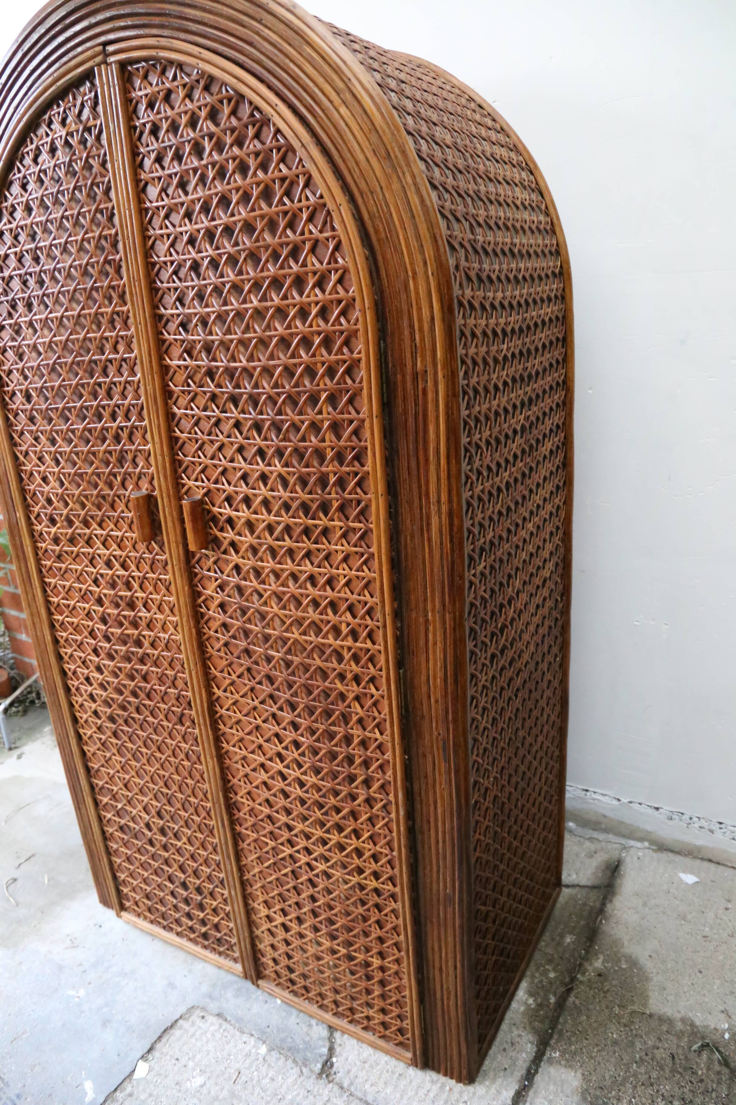 Rattan cabinet, fluted
