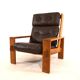 Fauteuil en cuir marron à dossier haut Asko Bonanza par Esko Pajamies