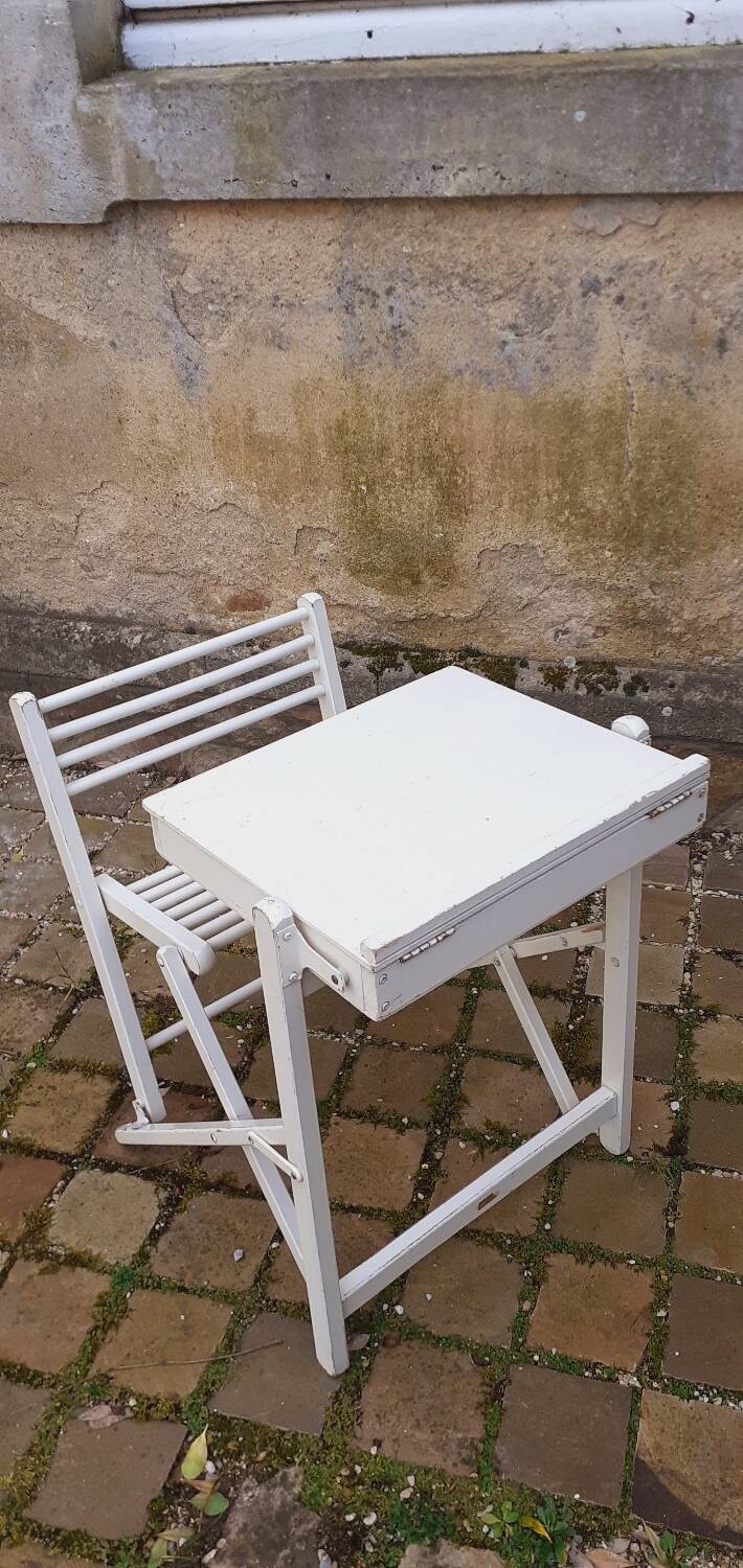 Vintage folding children's desk in lacquered wood from the 70s