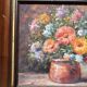 Oil Painting Bouquet of Flowers Impressionist Signed Boucher Wooden Frame