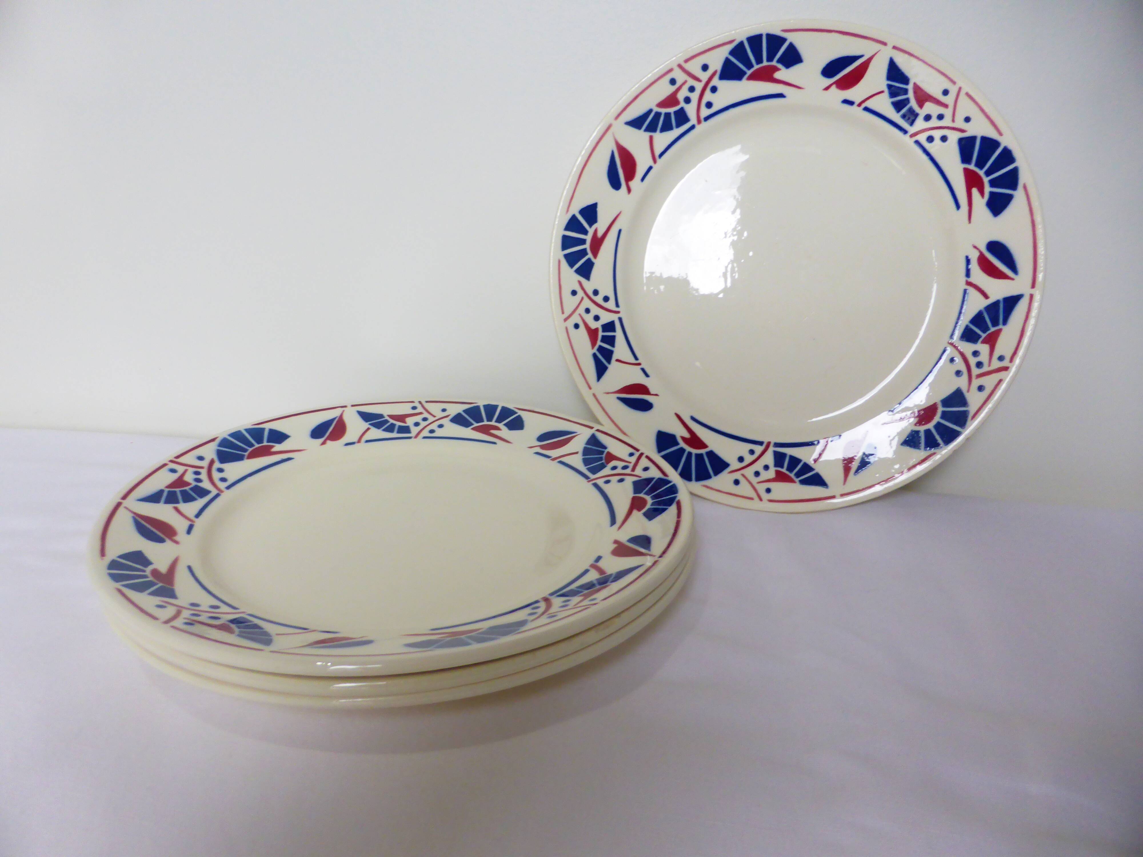 4 dessert plates of Badonviller model Mousmee 221009