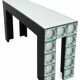Console table en verre carreaux de miroir bombe argenté table d’entrée