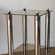 Bolster in chrome and smoked glass, double floors, Design, 1970