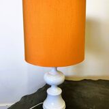 Midcentury Ceramic Danish Table lamp with Orange Shade, 1970s. Denmark