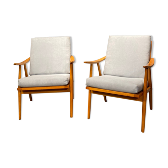 A pair of club armchairs ton vintage 1960s