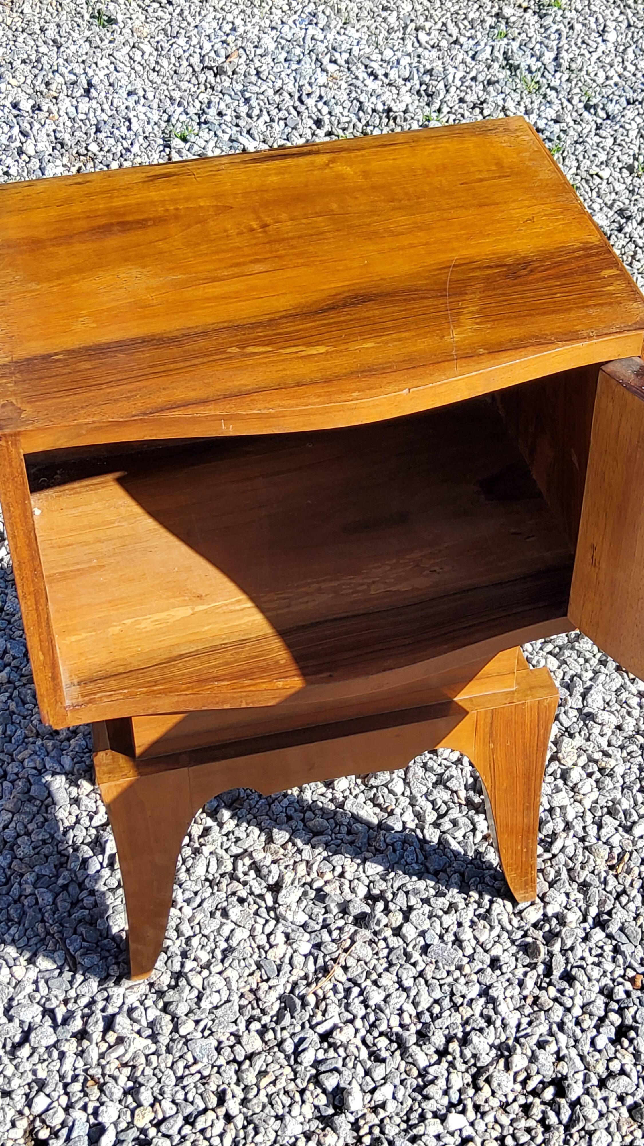 Pair of vintage 50s walnut bedside tables