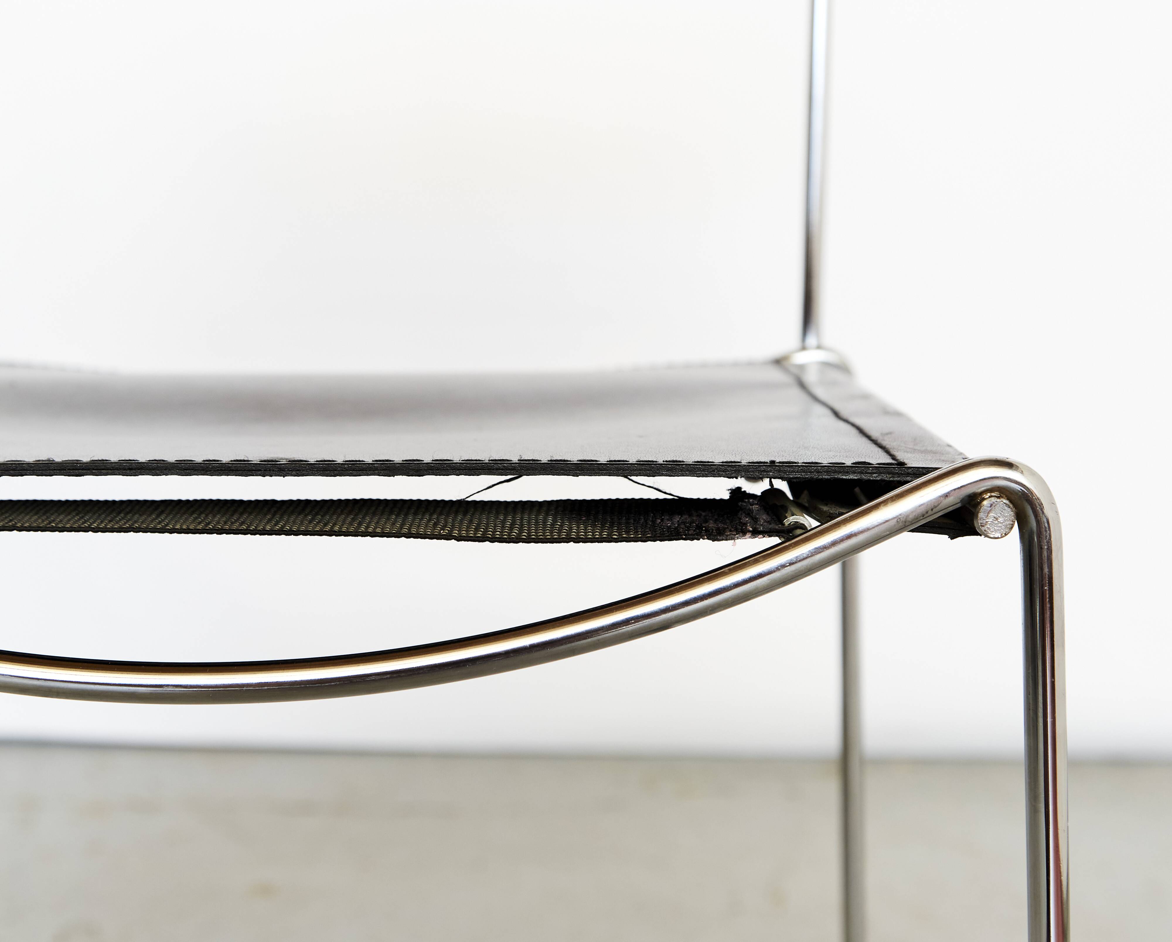 Chaises de salle à manger en cuir par Giandomenico Belotti pour Alias