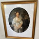 Framed antique print of the broken jug of J.B Greuze