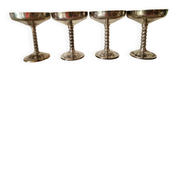 Set of 4 vintage silver dessert bowls – Made in Spain – 1960s