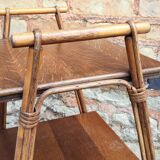 Serving rattan and wood side furniture