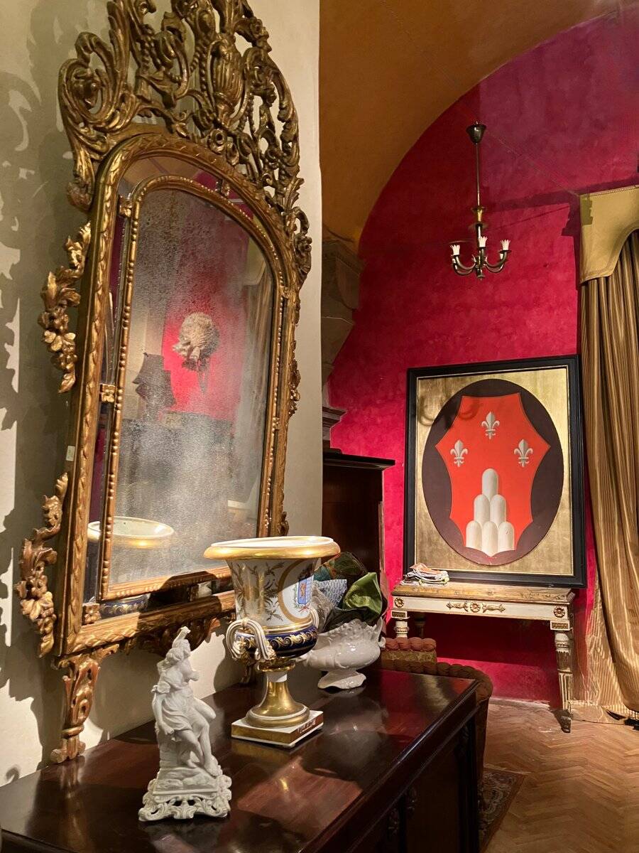 Large 19th Century French Giltwood Marriage Mirror Antique Overmantel Mirror with Original Mercury Foxed Glass