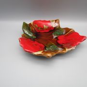 Coupelle vintage en céramique forme de feuille