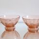 Paire de bols en verre rose