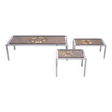 Belarti Ceramic tile Table set of 3 Belgian 1970s