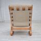 1970s, Norwegian armchair, model "Kengu", beige furniture leather.