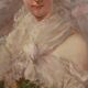 Portrait d'une jeune fille, peinture italienne signée du XXe siècle
