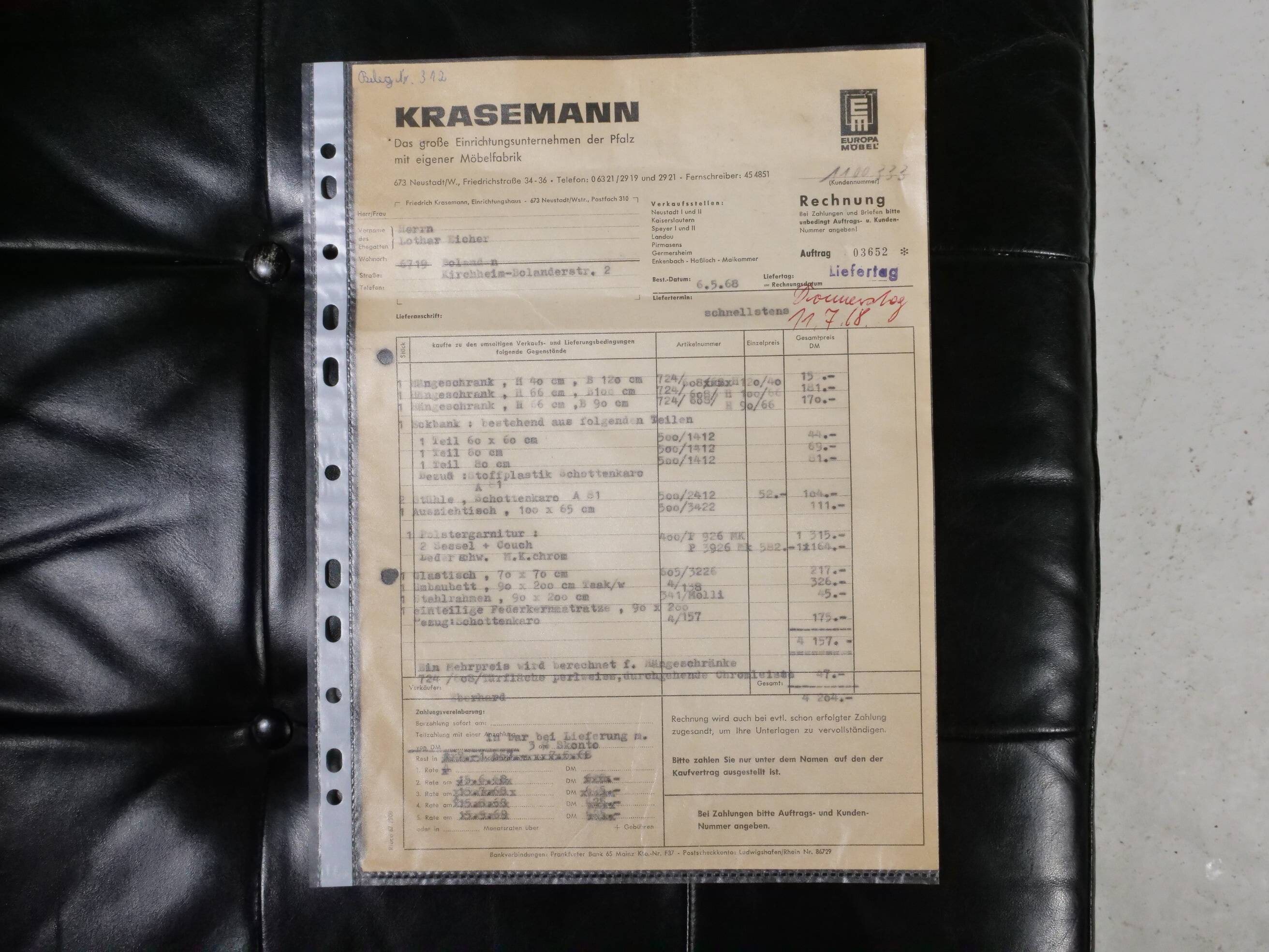 Mid-Century Design Leather Set – Sofa & Armchairs 1960s