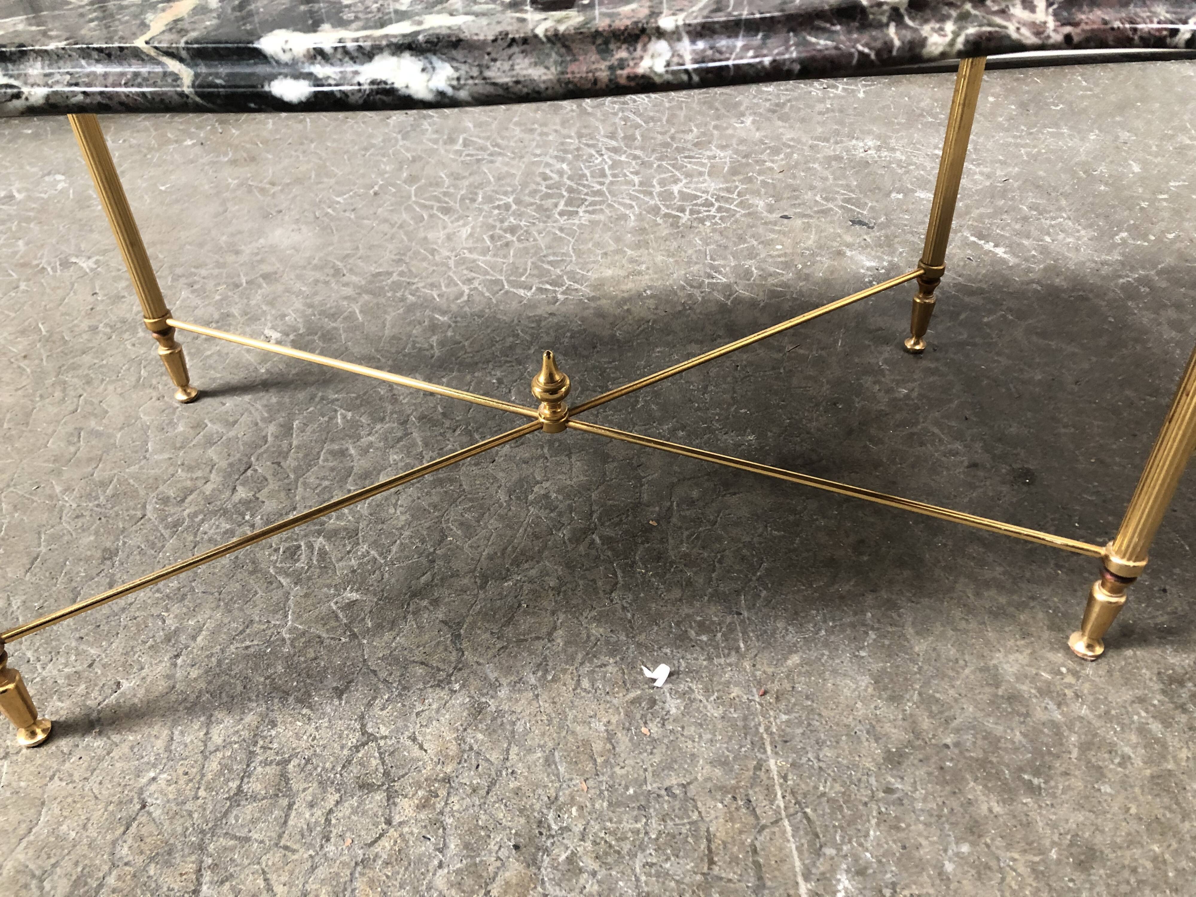 Brass and marble coffee table