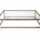 Grande table basse vintage verre et laiton – années 1960-1970