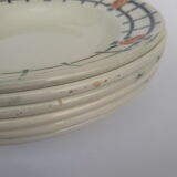 Set of 6 old St Amandinoise St Amand vintage soup plates