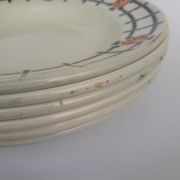 Set of 6 old St Amandinoise St Amand vintage soup plates