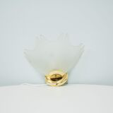 Glass & brass wall lamp