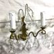 Pair of bronze sconces and crystal tassels 2 lights louis xv style