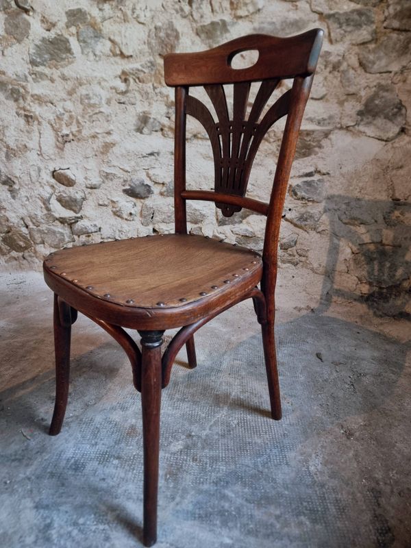 Ensemble de 4 chaises bistrot françaises anciennes Thonet – vers 1920