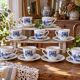 Antique coffee service in Sarreguemines earthenware.