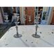 Pair of silver-plated metal candlesticks