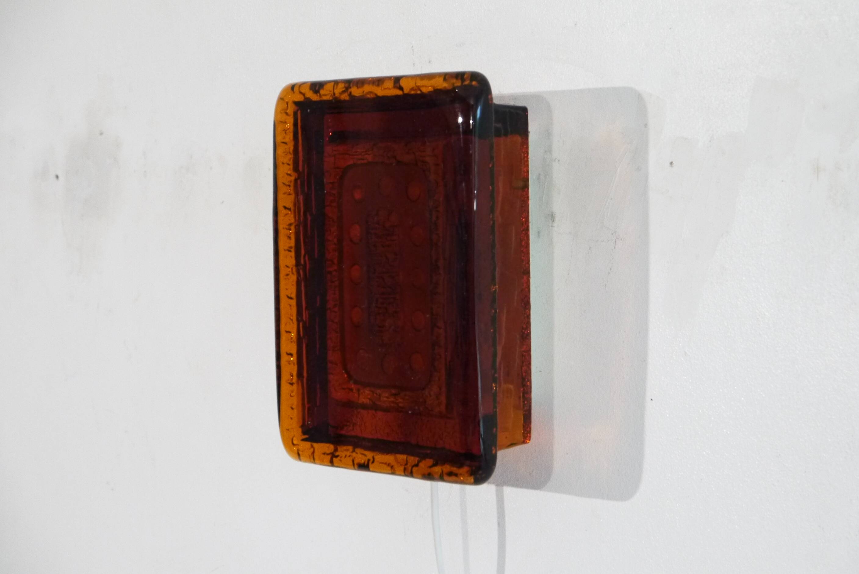 Swedish glass wall light 1970