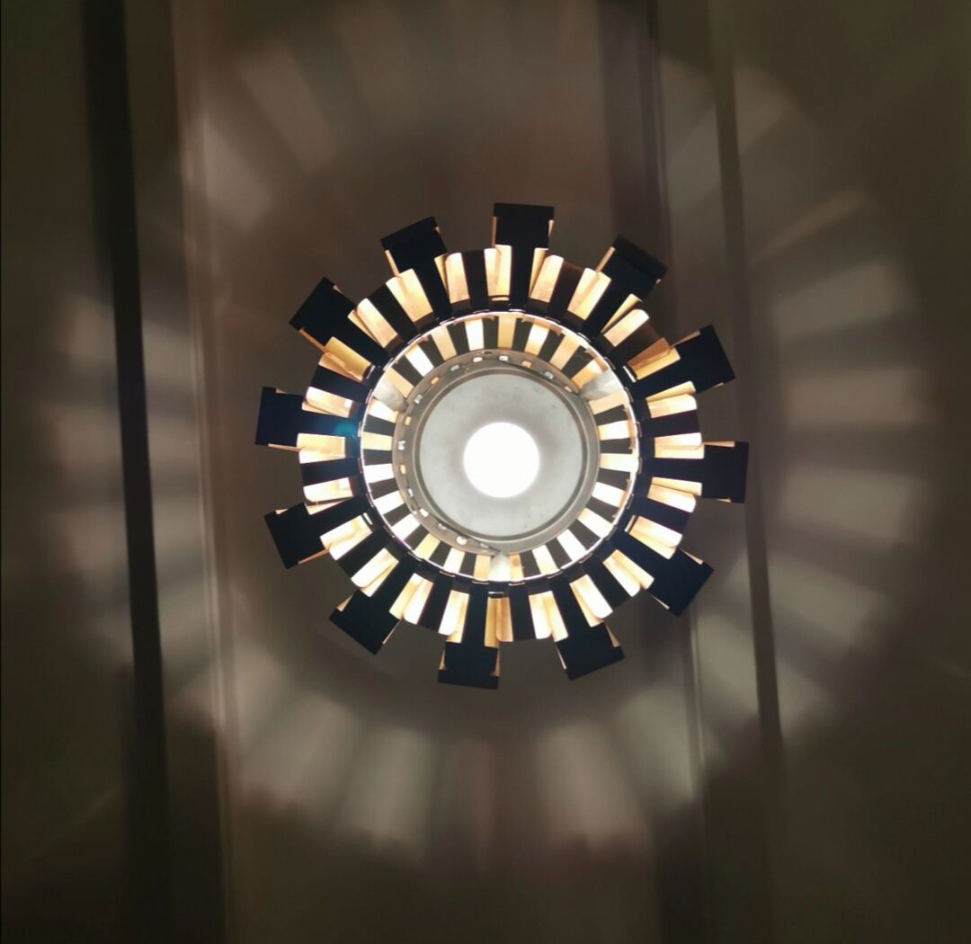 Mid century design pendant light werner schou, seventies