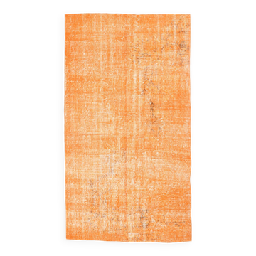 4x8 Pumpink Orange Handmade Vintage Rug, 135x247Cm SK 3194
