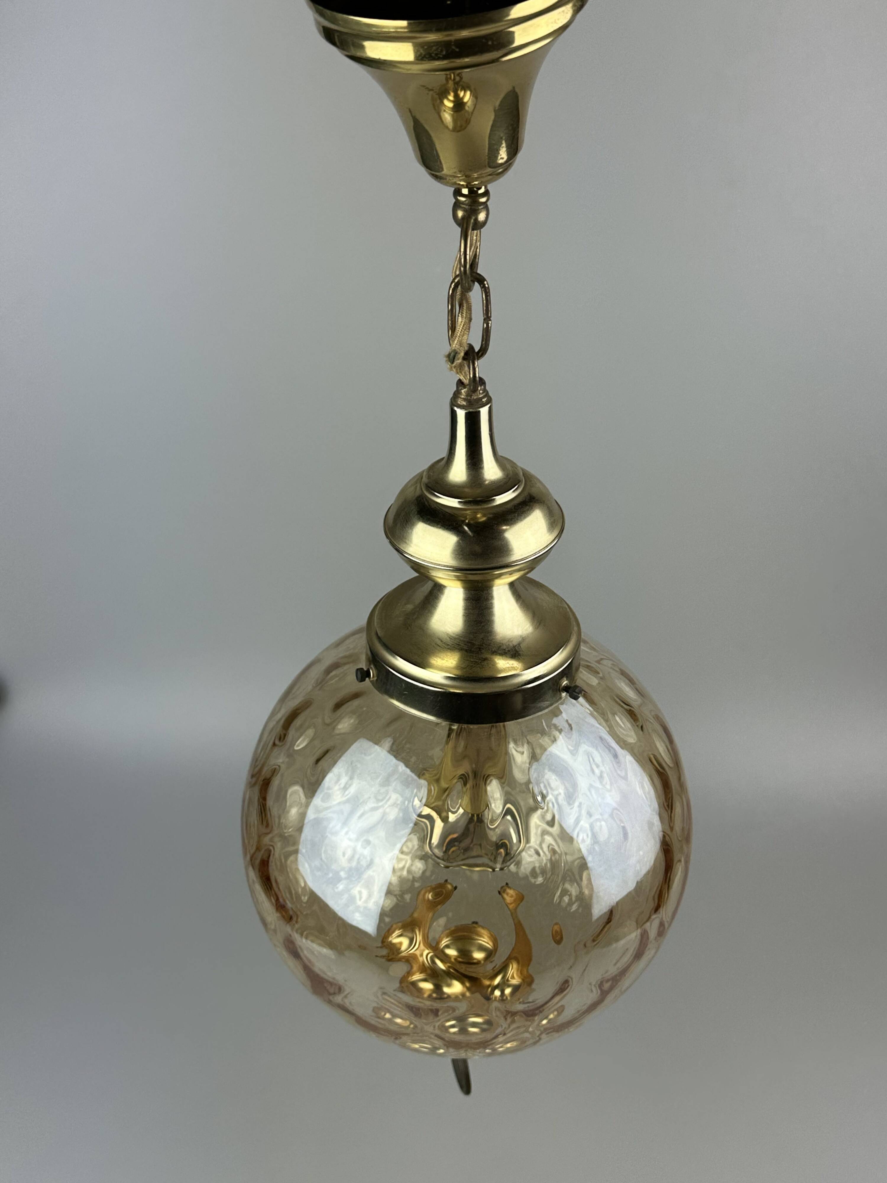 60s 70s ceiling lamp hanging lamp by Glashütte Limburg Germany Space Age