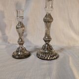 Eglomisé glass candle holders