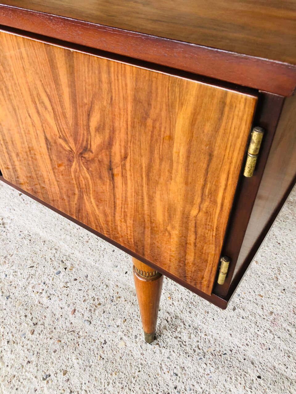 Vintage low row in flame walnut, by G N B , Circa 60
