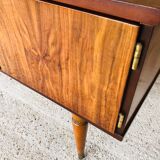 Vintage low row in flame walnut, by G N B , Circa 60