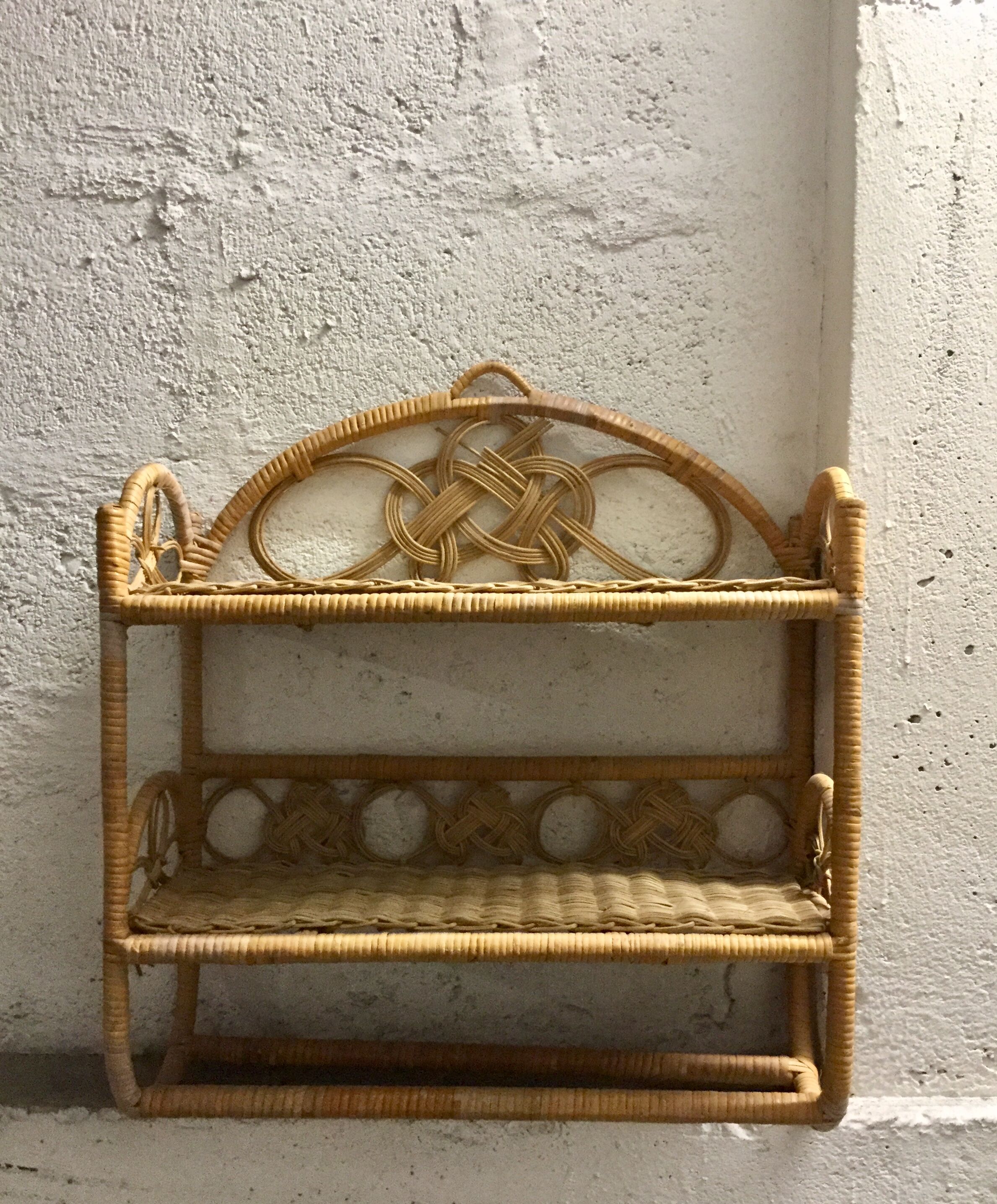 Vintage shelf in rattan