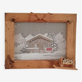 Decorative frame with chalet atmosphere