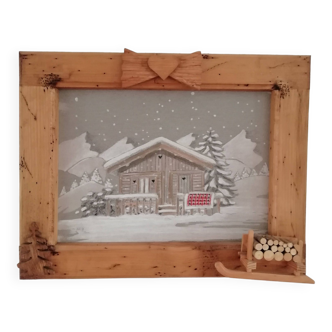 Decorative frame with chalet atmosphere