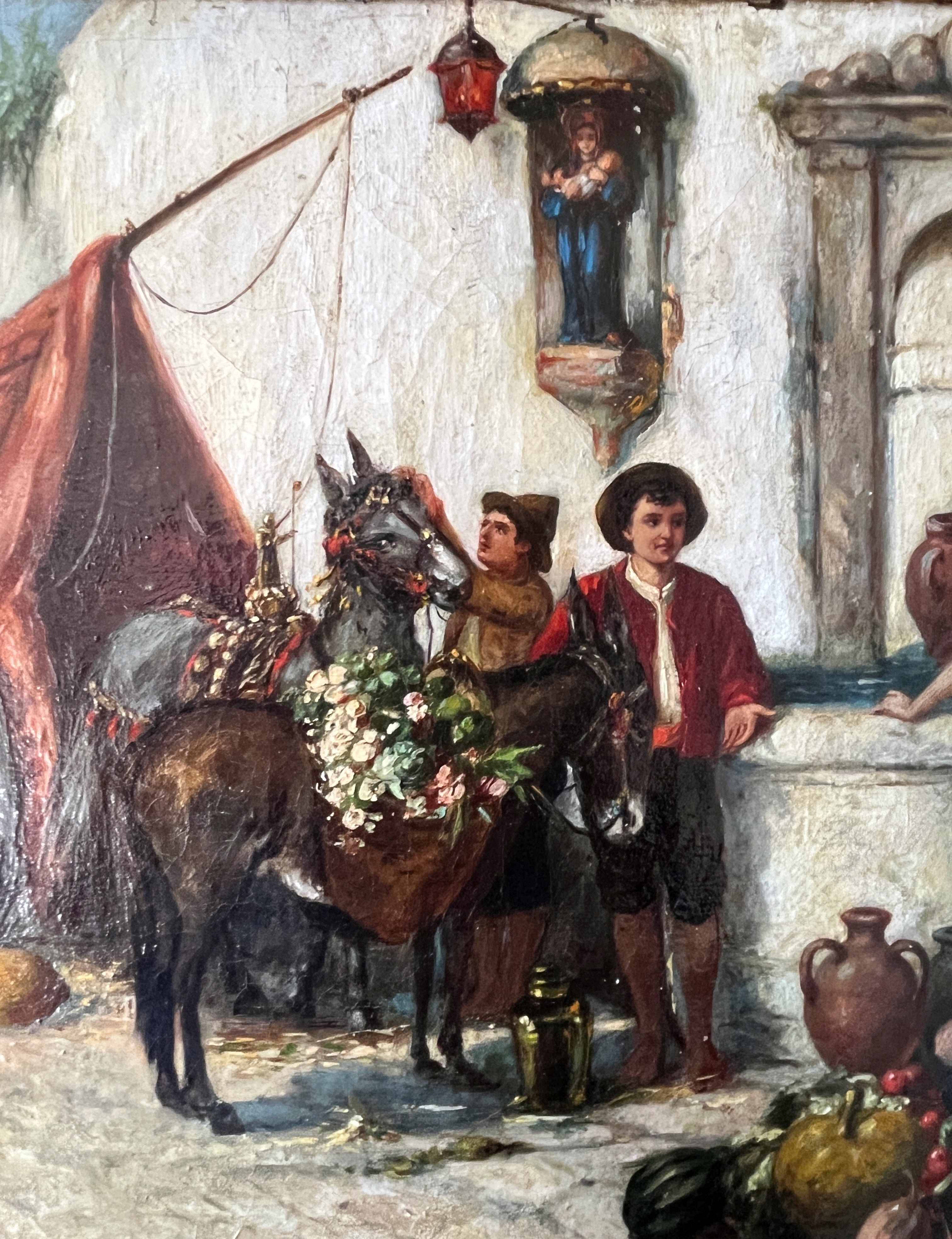 Tableau HST "The Flower Merchant" by Jules Worms (1832-1914)