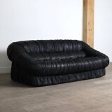 Vintage sofa by De Pas D’Urbino & Lomazzi in black leather for Dall’Oca, 19