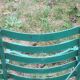 Pair of mid century distressed painted iron garden chairs
