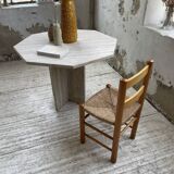Octagonal travertine coffee table