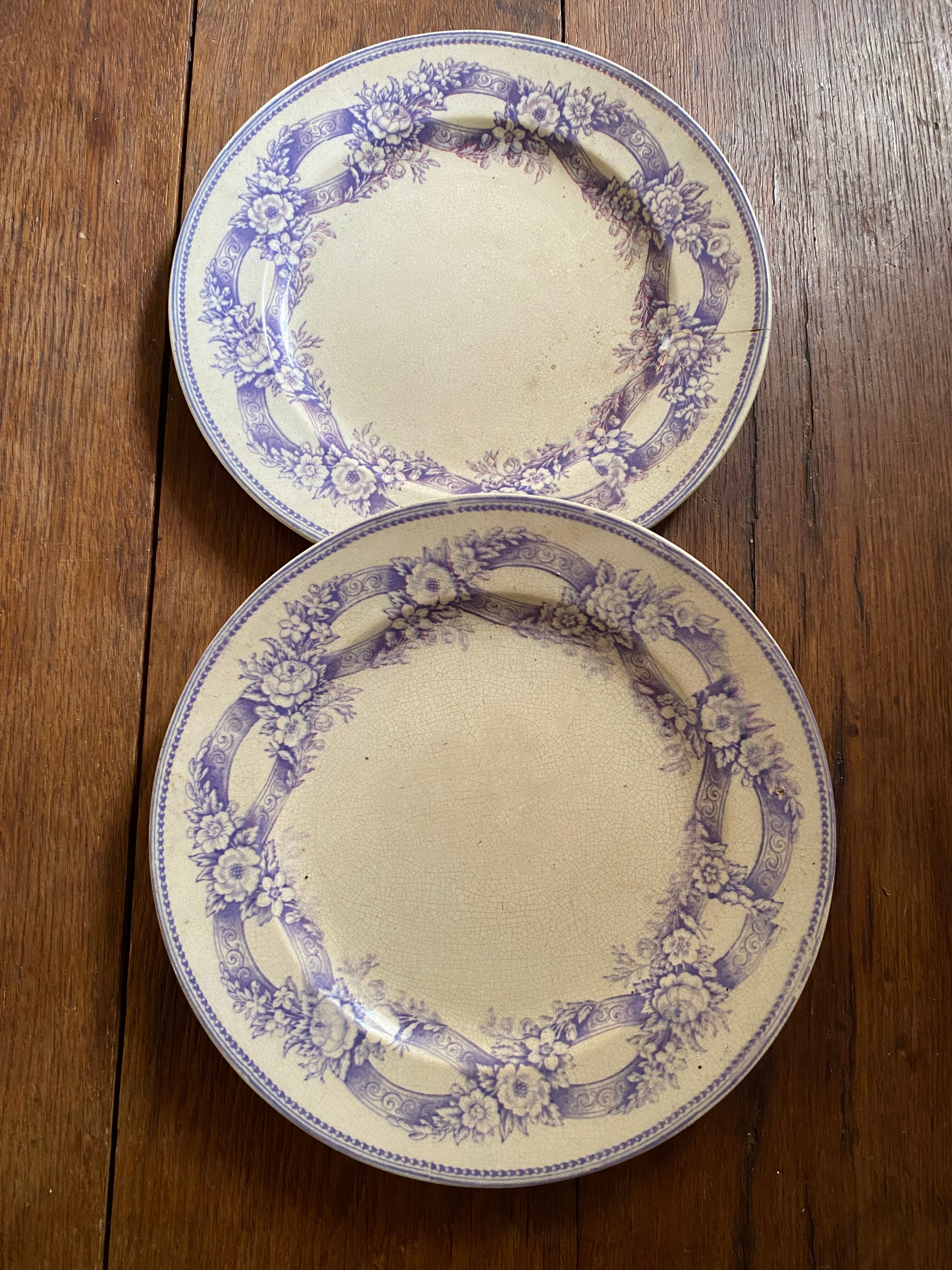 Two plates serve lavender-colored iron earth.