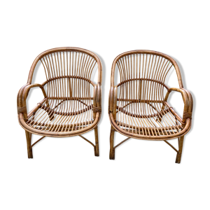 Paire de fauteuils coquille