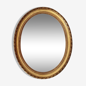 Miroir ovale doré vintage style Louis XVI 57*47cm